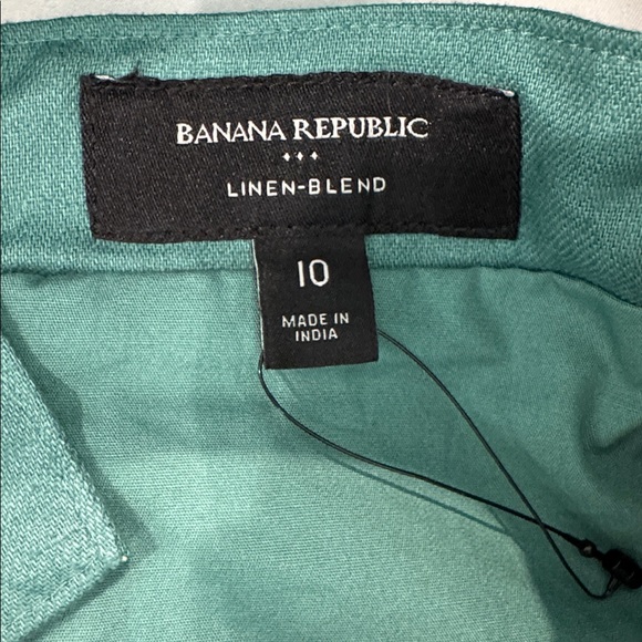 Banana Republic Linen-Blend Corset Crop Top Deep Sea Size 10 NWT - Picture 3 of 5